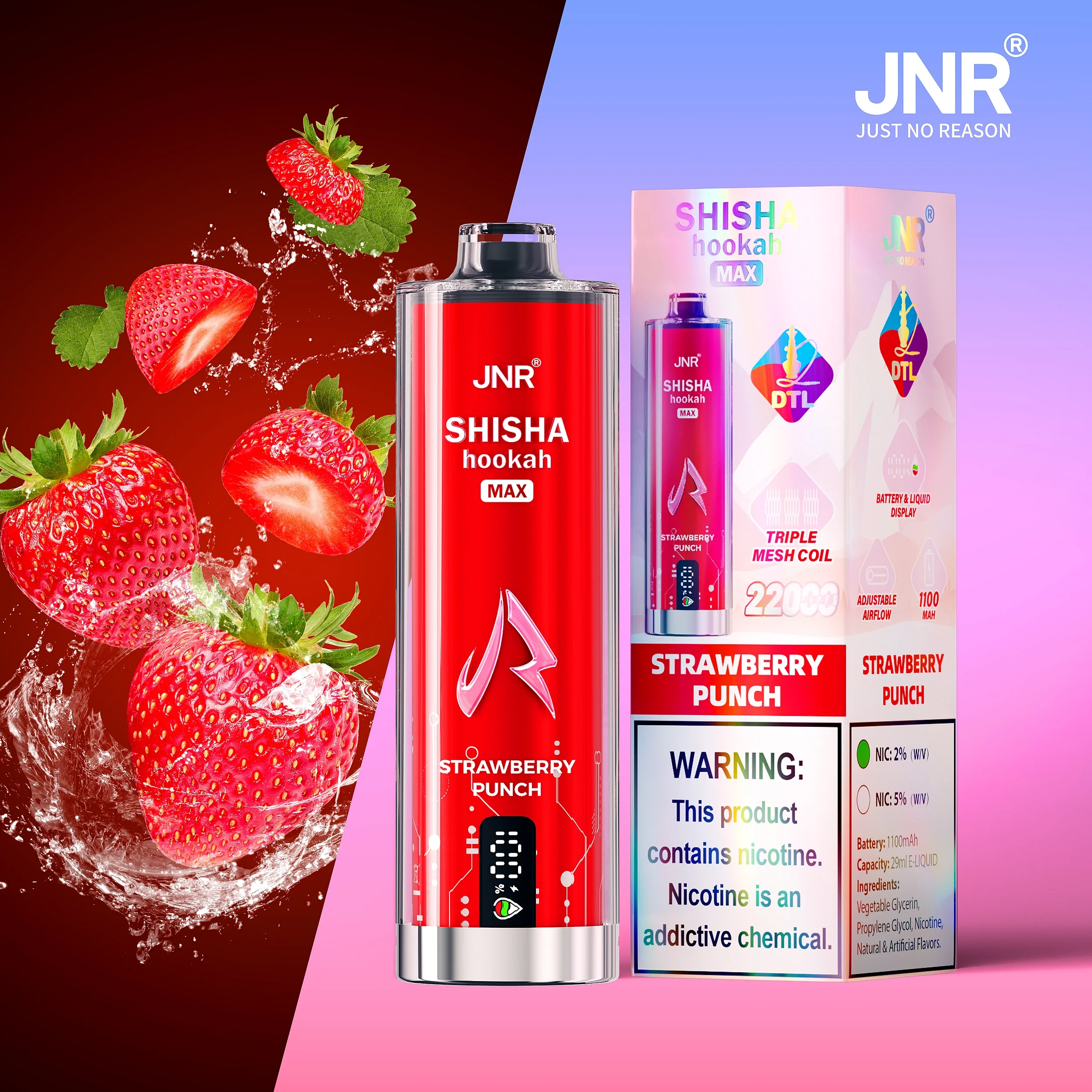 JNR Shisha Hookah Max 22000 22K Puffs DTL Einweg Kit- 💥 Nehme 5 Zahle NUR 4! + Ab einem Einkauf von 100€ 2 Mystery Gratis💥 - Image 13