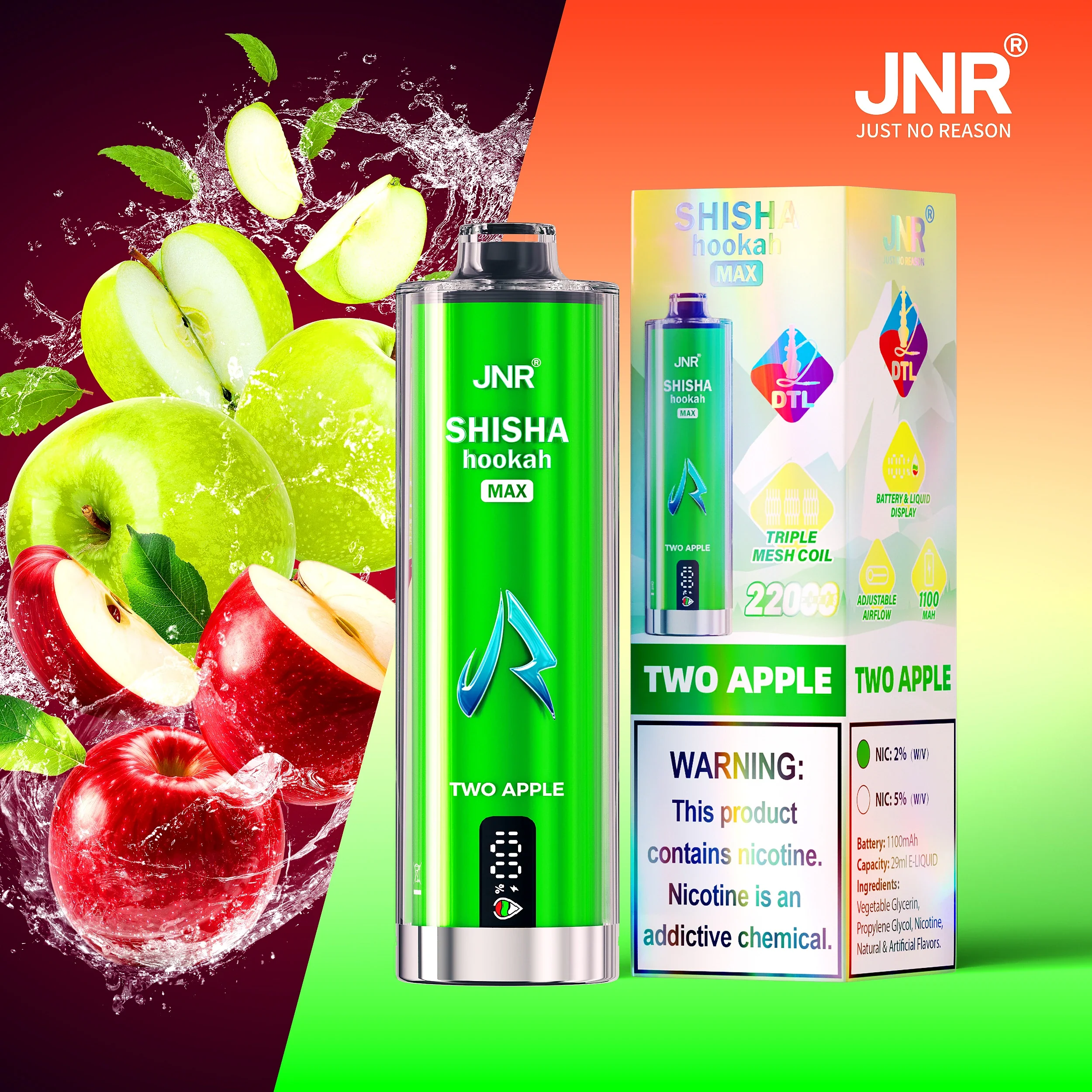 JNR Shisha Hookah Max 22000 22K Puffs DTL Einweg Kit- 💥 Nehme 5 Zahle NUR 4! + Ab einem Einkauf von 100€ 2 Mystery Gratis💥 - Image 9
