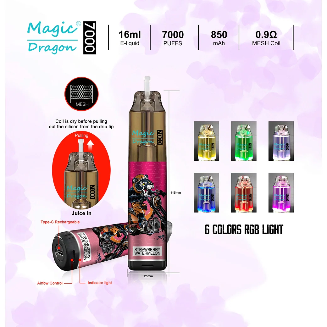Komodo Magic Dragon 7000 Puffs Wiederaufladbares Einweg Disposable Kit 16 ml (10 Stück/Packung) - Image 3