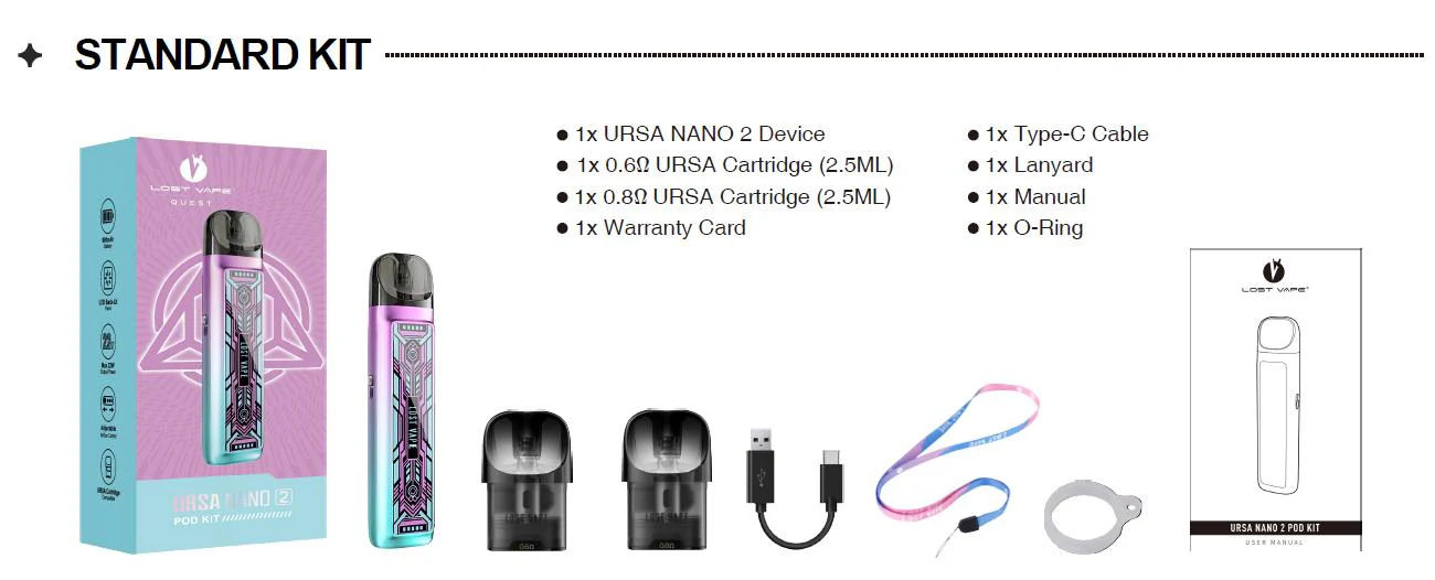 Lost Vape Ursa Nano 2 Pod Kit 900mAh 2,5ml - Image 4