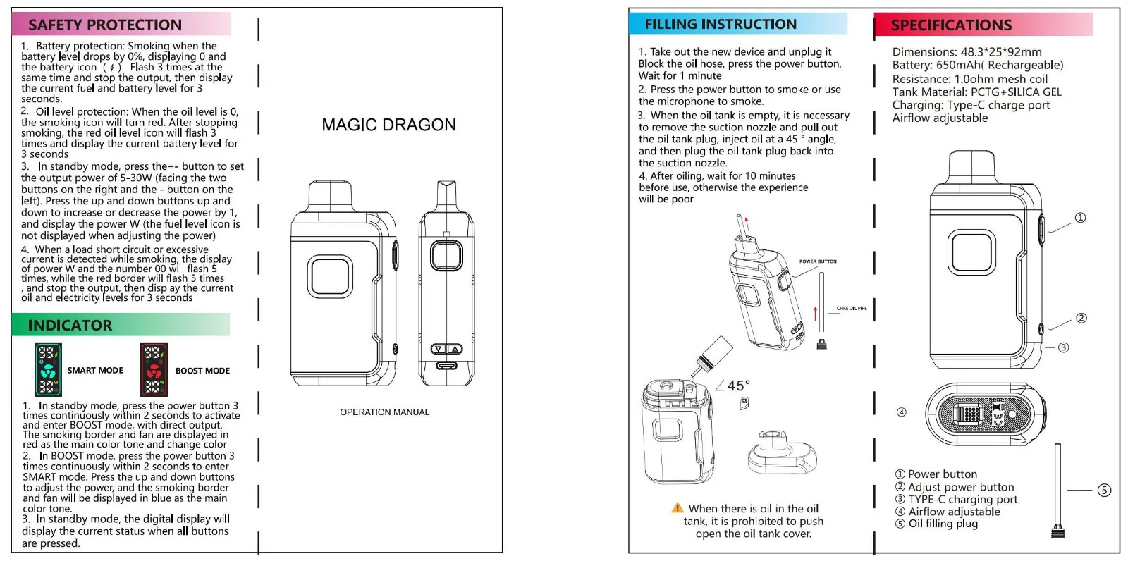 Magic Dragon 20000 Puffs Refillable Einweg Kit 10 Stück/Packung - Image 6