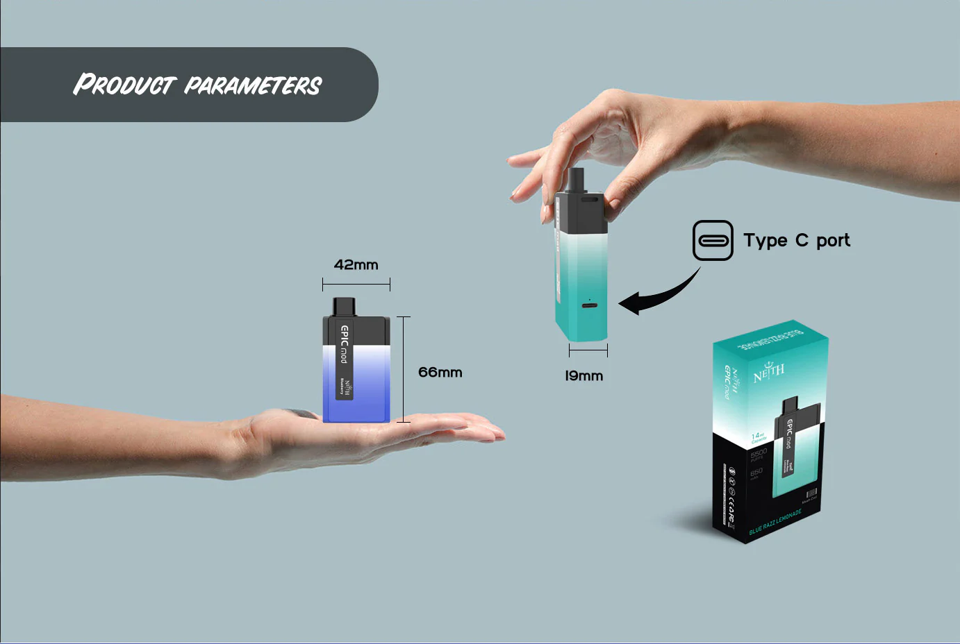 [Clearance sale]  NEITH EPICMOD 5500 Wiederaufladbares Einweg E-Zigarette Kit 650mAh (0mg) - Image 18