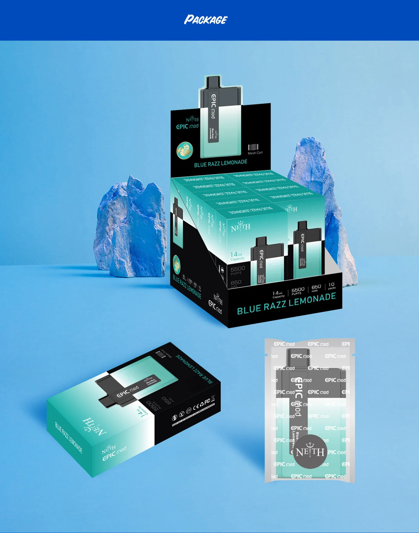 [Clearance sale] NEITH EPICMOD 5500 Wiederaufladbares Einweg E-Zigarette Kit 650mAh (50mg) - Image 18