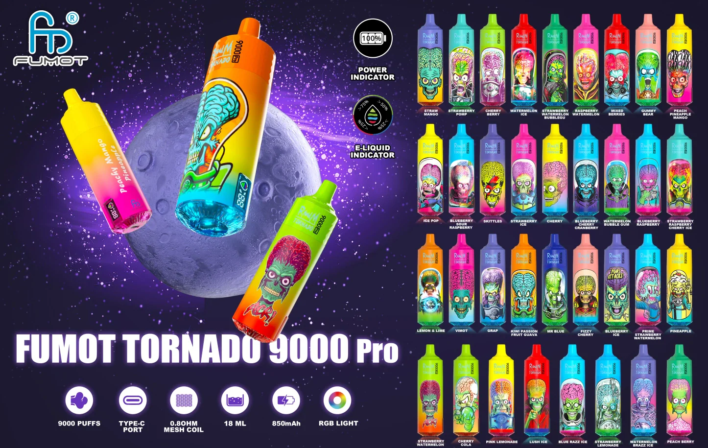 Randm Tornado 9000 Pro 9000 Puffs Wiederaufladbares Einweg Kit - Image 2