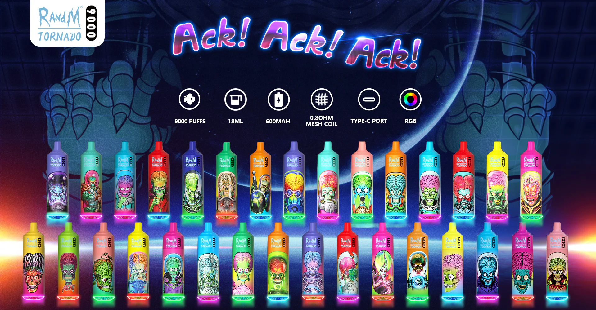Fumot RandM Tornado 9000 Puffs Wiederaufladbares Einweg Disposable Kit 18ml (20mg)- 💥 Nehme 5 Zahle NUR 4! + Ab einem Einkauf von 100€ 2 Mystery Gratis💥 - Image 3