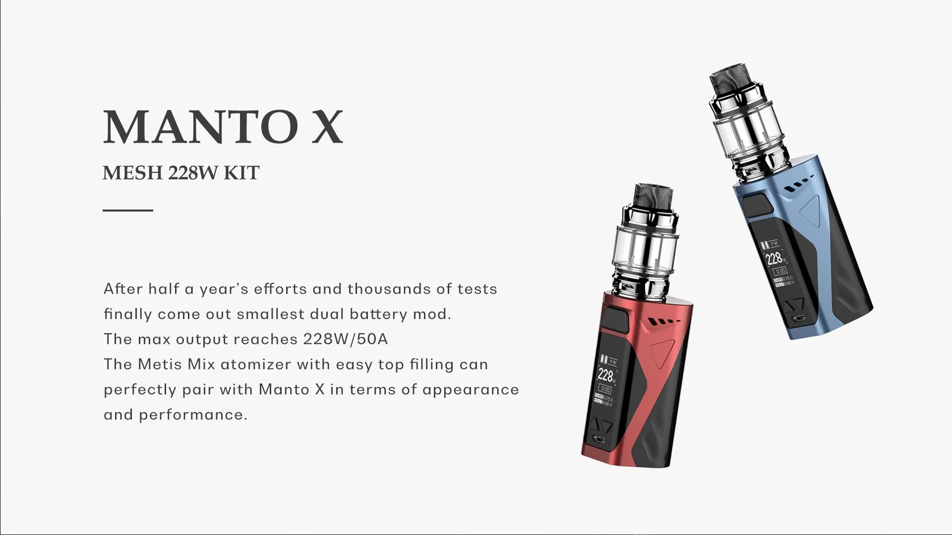 Rincoe Manto X Mesh 228W Starterset mit Metis Mix 6mL Verdampfer - Image 8