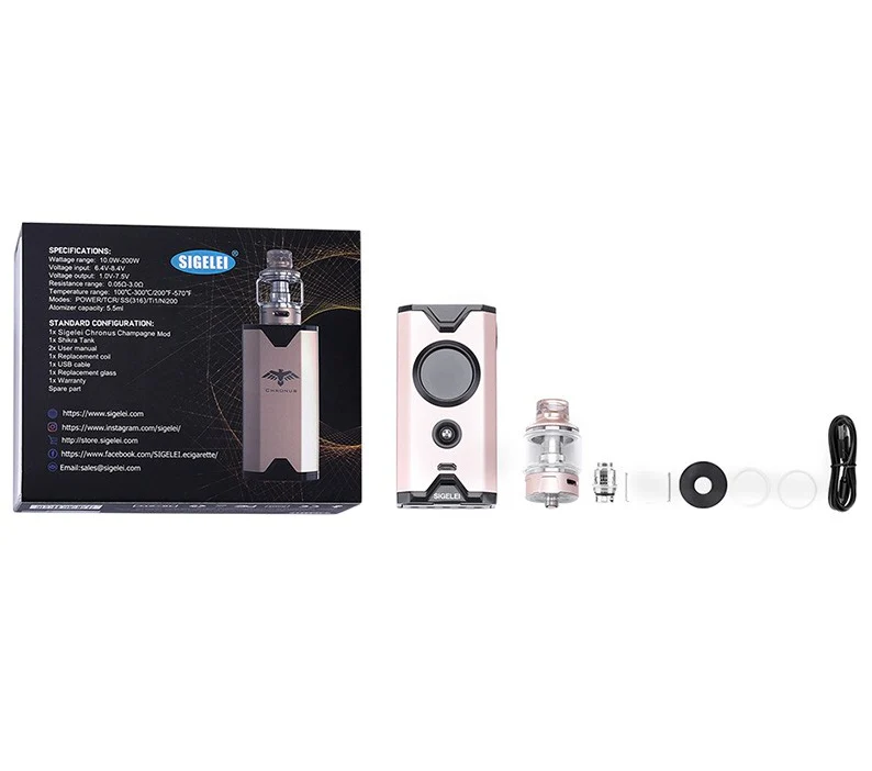 Sigelei Chronus 200W Kit mit 5.5ml Sigelei Chronus Tank Verdampfer - Image 19