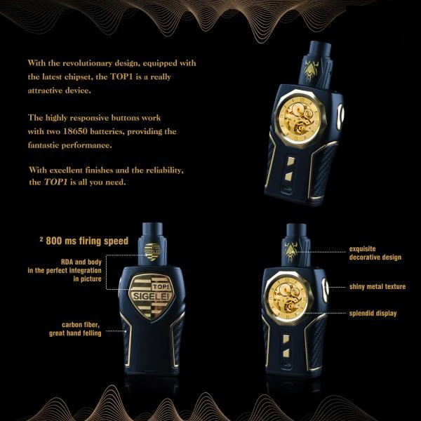 Sigelei Top1 230W Starter Set Mit Top1 RDA Tank Atomizer Verdampfer - Image 2