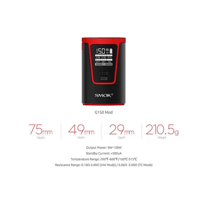 SMOK G150 Starter Kit Starterset mit TFV8 Big Baby Tank - 5ml & 4200mAh - Image 12