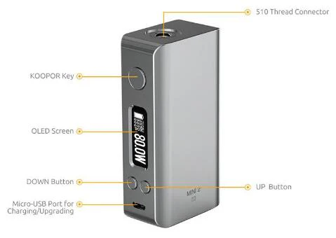 SMOK Koopor Knight 80W Starter Kit Starterset mit Helmet Tank - 2ml - Image 5