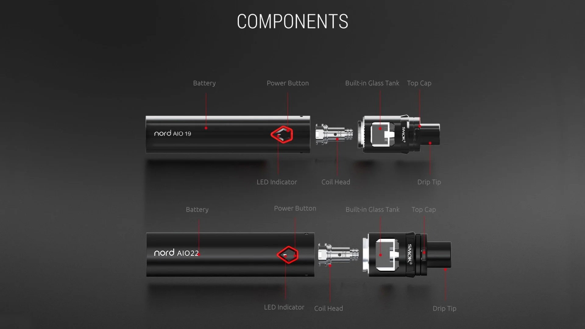 SMOK Nord AIO 19 Starterset - 1300mAh & 2ml - Image 11
