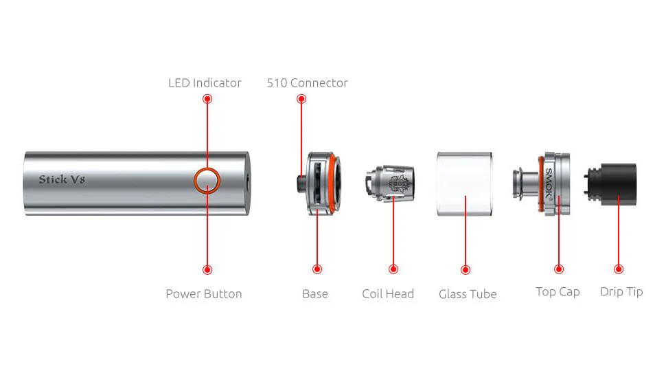SMOK STICK V8 Starterkit Starterset mit TFV8 Big Baby Tank - 5,0 ml & 3000mAh - Image 5