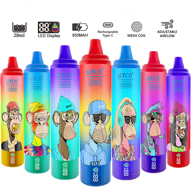 [Clearance Sale] UTCO 15000 Puffs Wiederaufladbares Einweg Kit - Kaufen Sie 4 Stück und erhalten Sie 1 Stück gratis (Zufällige Geschmacksrichtungen)