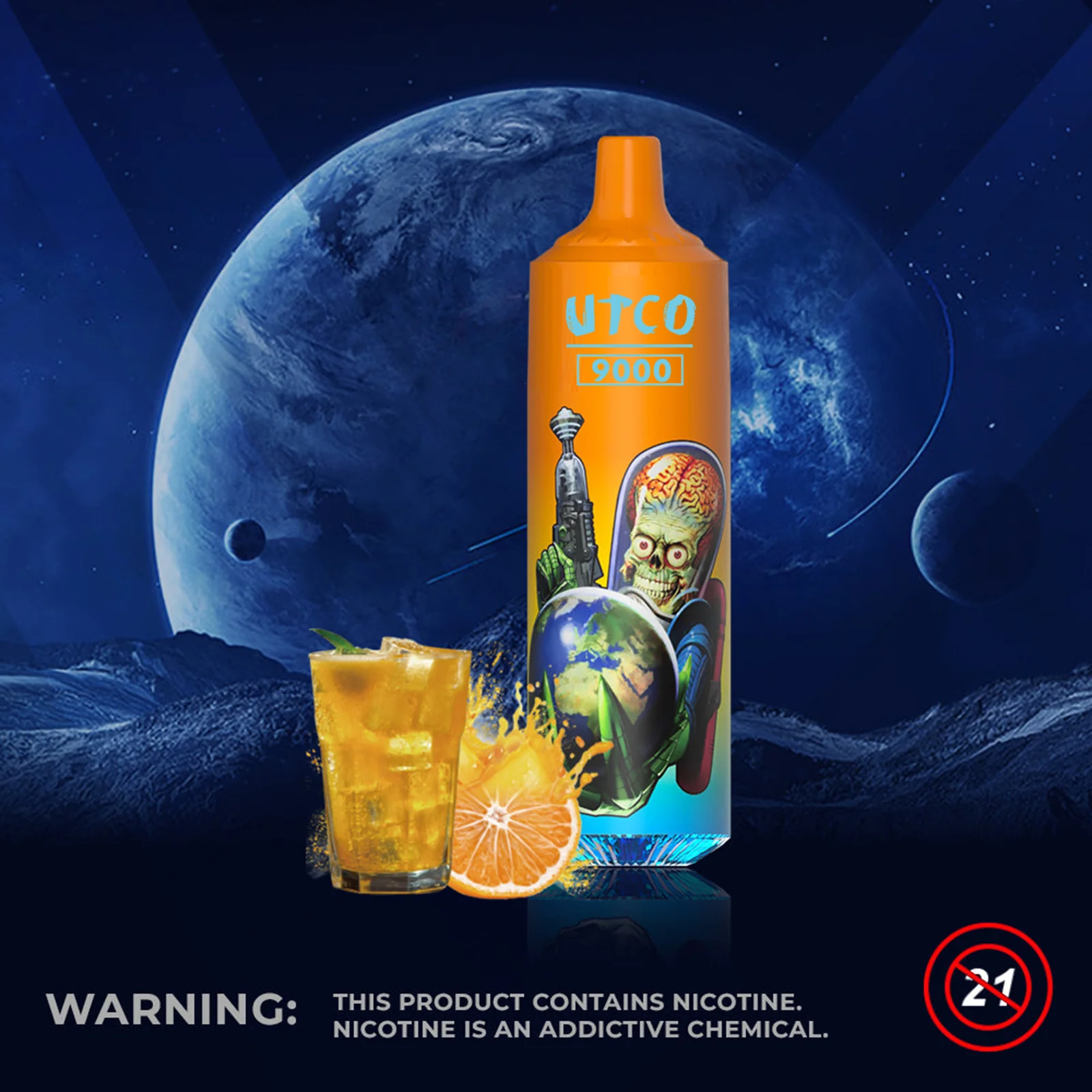 UTCO Aliens 9000 Einweg E-Zigarette Disposable Kit wiederaufladbar - Kaufen Sie 3 Stück und erhalten Sie 1 Stück zusätzlich als Geschenk (Produkte und Geschmacksrichtungen sind zufällig) - Image 12