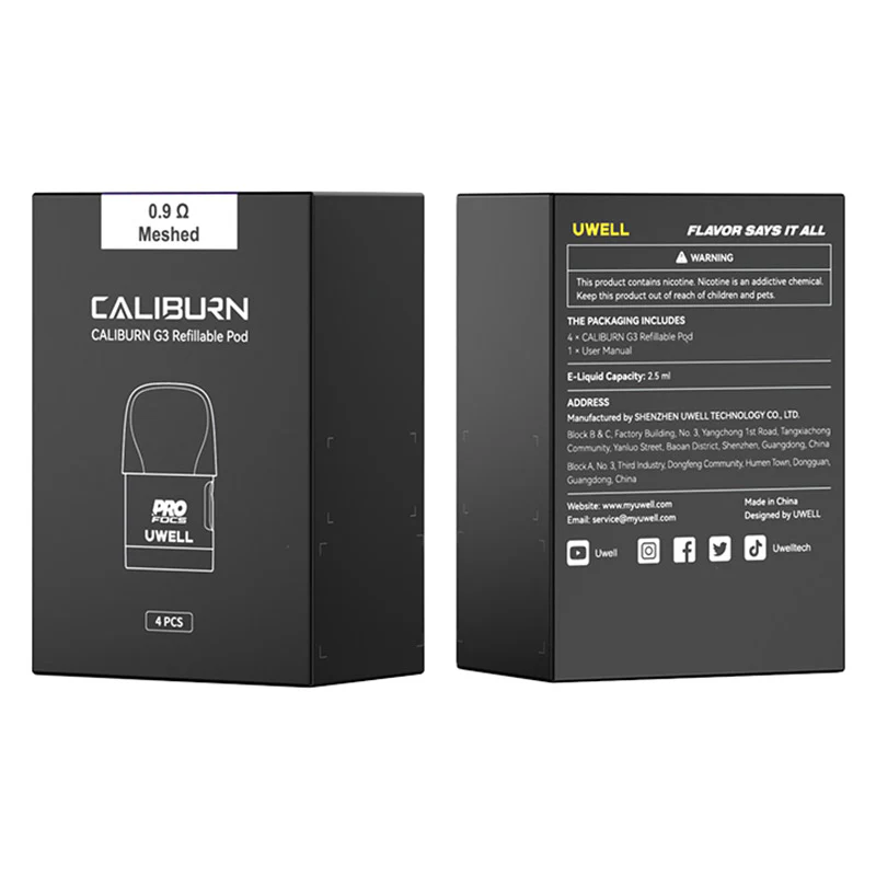 Uwell Caliburn G3 / Caliburn GK3 / Caliburn G3 ECO / Caliburn GK3 TENET / Caliburn G3 Lite / Caliburn G3 Pro Ersatz Pod Cartridge 2,5ml (4 Stück/Packung) - Image 3