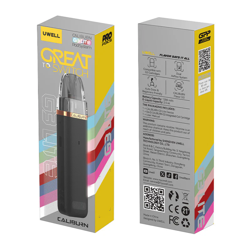 Uwell Caliburn G3 Lite Pod Kit 1200mAh 2.5ml - Image 3