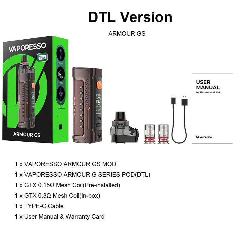 Vaporesso Armour GS 80W Pod Mod Kit 5ml - Image 3