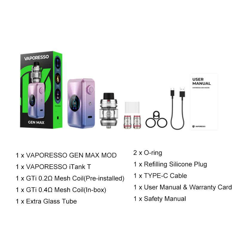 Vaporesso GEN MAX 220W Kit mit iTank T Tank Verdampfer 6ml - Image 3