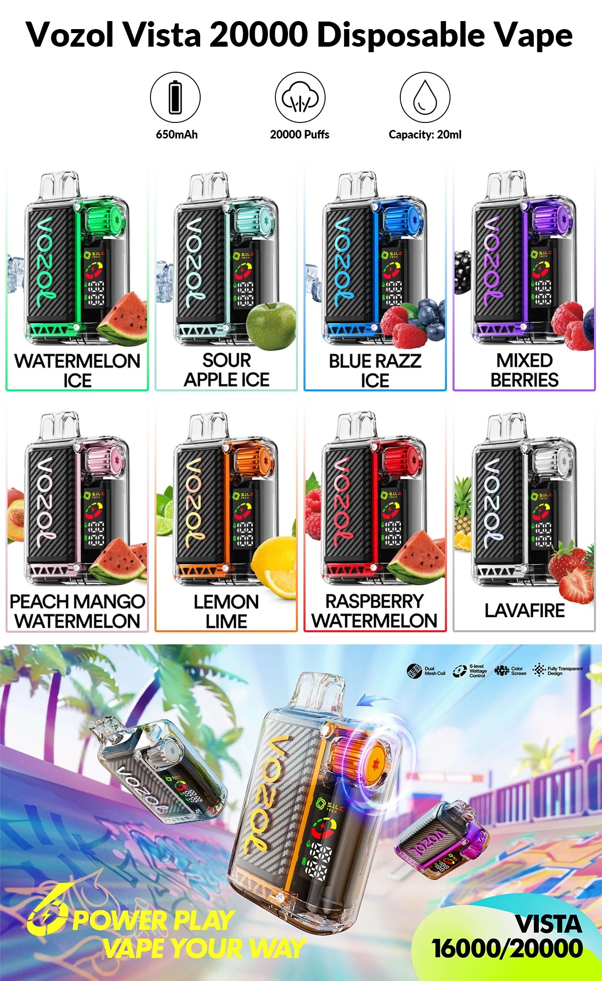 [Clearance Sale] Vozol Vista 20000 Puffs Wiederaufladbarer Einweg Vape - 💥 BLACK Friday WEEK - Nehme 4 Zahle NUR 3! + Ab einem Einkauf von 100€ 1 Mystery Vapes Gratis + Ab einem Einkauf von 150€ 2 Mystery Vapes Gratis 💥 - Image 3