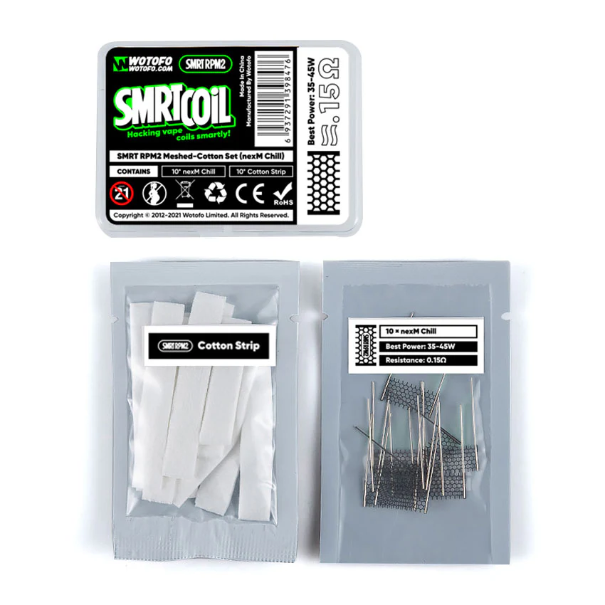 Wotofo SMRT RPM2 Meshed-Cotton Set 10Stück/Packung