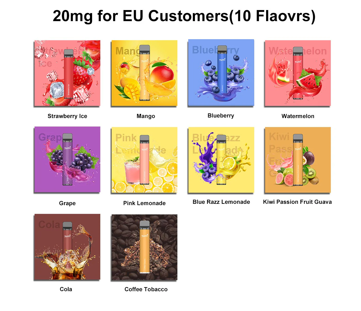 [Clearance sale] YUMI Bar 1500 Züge Einweg E-Zigarette Kit 850mAh (20mg) - Image 4
